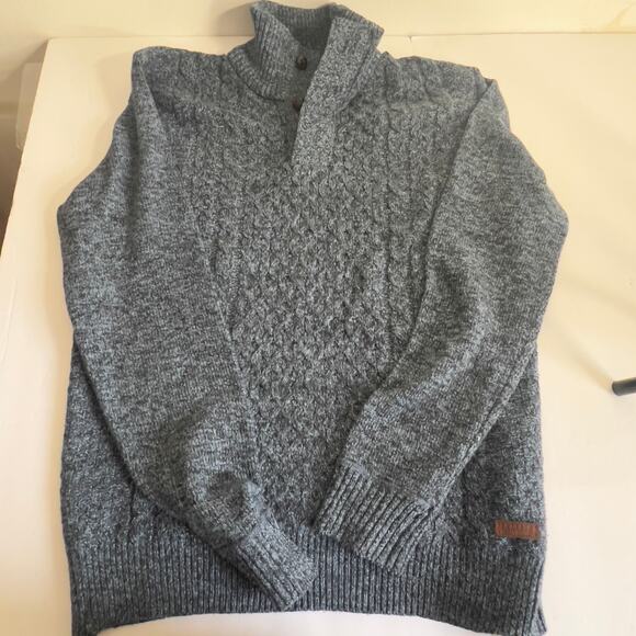 Buffalo David Bitton Blue Speckled Collared Knit Men's Sweater Long-Sleeved Med - Picture 16 of 16